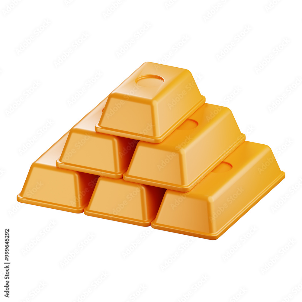 Premium finance gold bullion icon 3d rendering on isolated background Premium finance gold bullion icon 3d rendering on isolated background