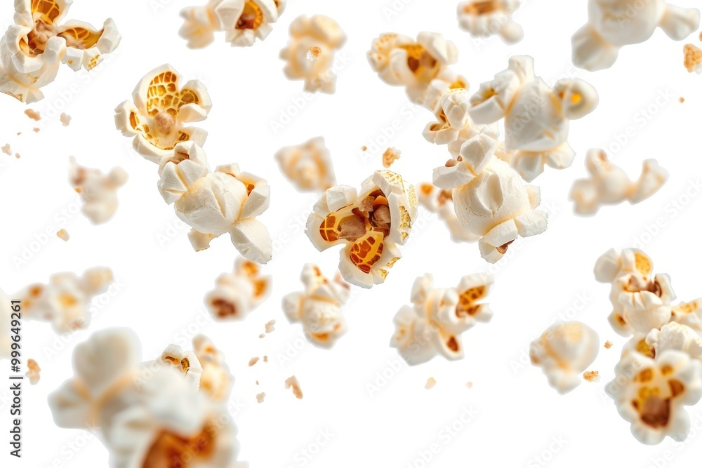 A close-up shot of a bunch of freshly popped popcorn A close-up shot of a bunch of freshly popped popcorn
