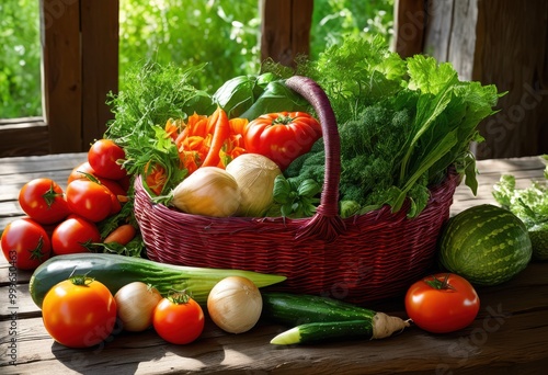 vibrant display fresh organic vegetables handwoven basket showcasing colorful variety nutritional abundance, asparagus, assortment, beet, broccoli, carrot
