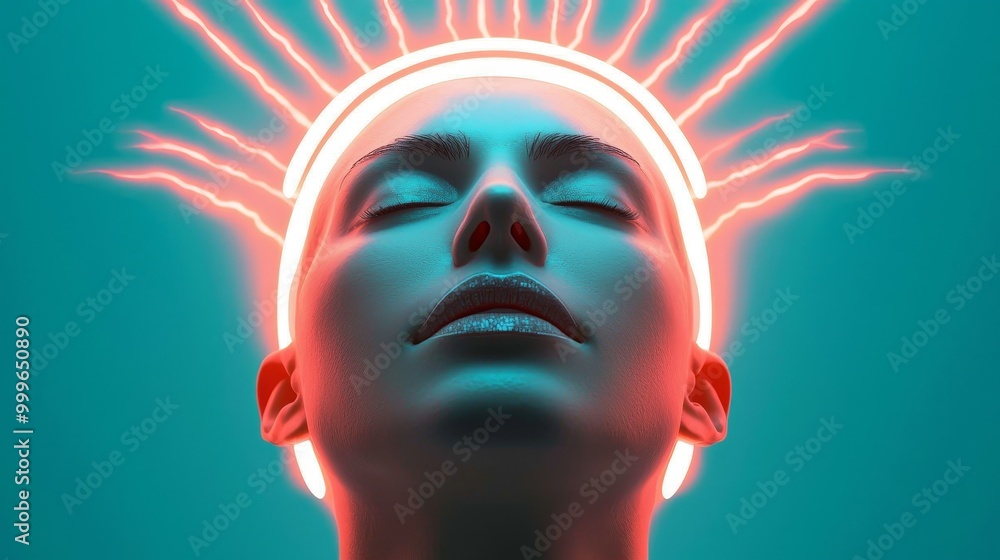 A serene woman with glowing light symbolizing inner peace and enlightenment. A serene woman with glowing light symbolizing inner peace and enlightenment.