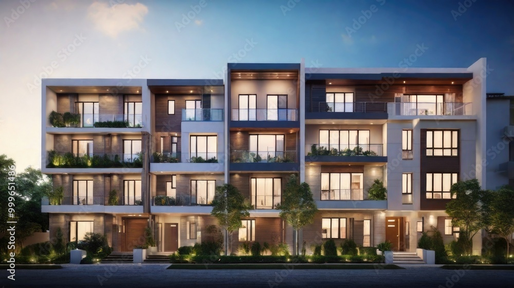 Luxury modern townhouse architecture building city Luxury modern townhouse architecture building city