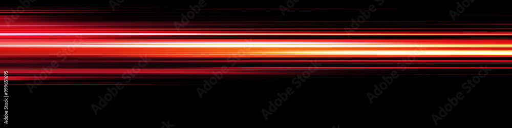 Red light streaks on a black background with glowing horizontal lines in a high speed motion blur effect. Red light streaks on a black background with glowing horizontal lines in a high speed motion blur effect.