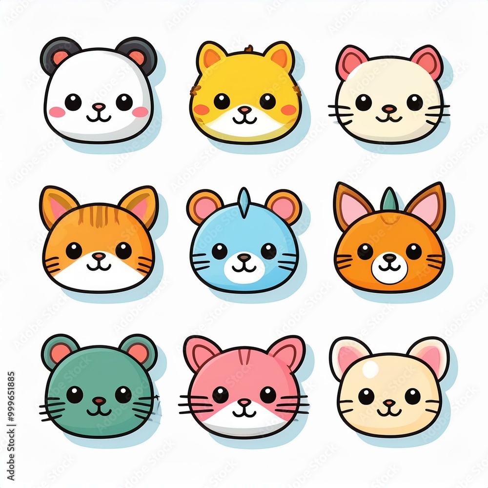 cute kawaii animal set vector for kids learning cute kawaii animal set vector for kids learning