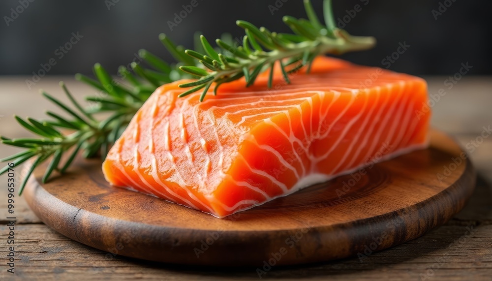Freshly sliced salmon with a hint of dill Freshly sliced salmon with a hint of dill