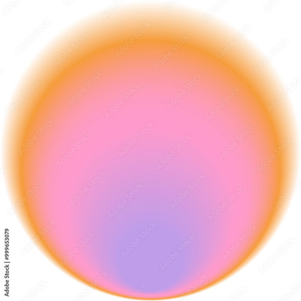 Fototapeta premium abstract orange, pink and violet round aura gradient, circle shape, blurred sphere, modern art harmony, inner peace and wellbeing concept design