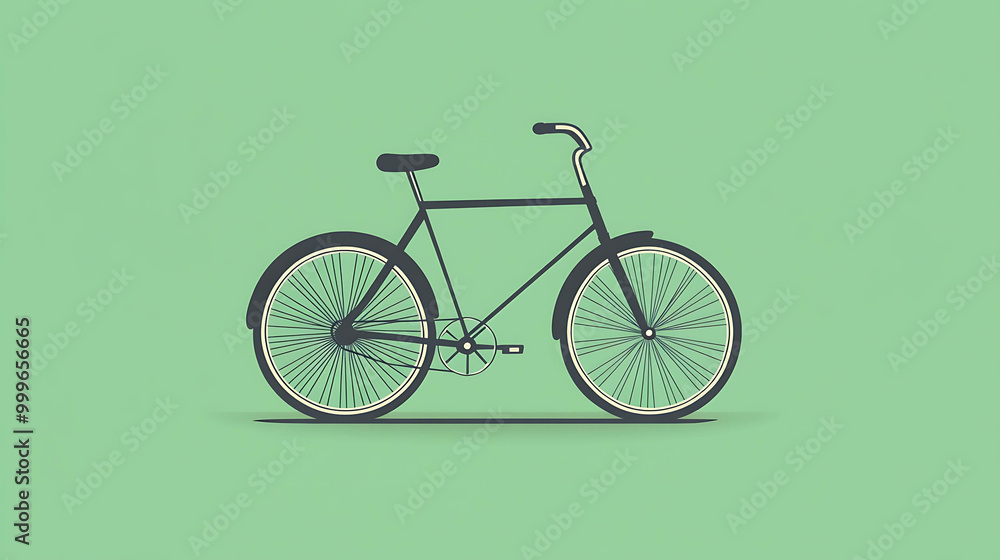 A simple illustration of a bicycle on a green background. A simple illustration of a bicycle on a green background.