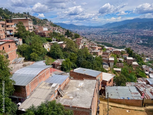  Medellin seen from Metrocable Line L , Parque Arvi, Medellin, Colombia. photo