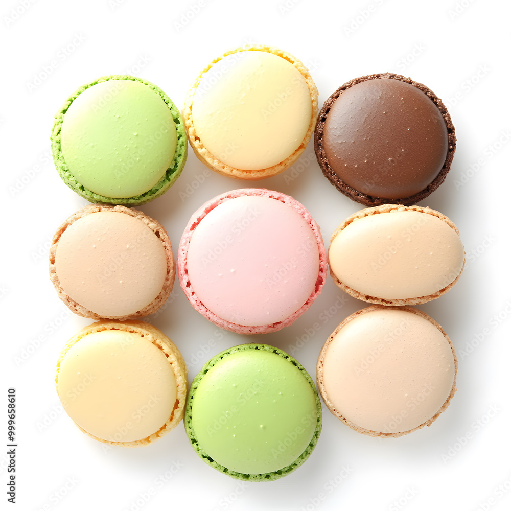 Colorful macaroons cookies isolated on white background Colorful macaroons cookies isolated on white background