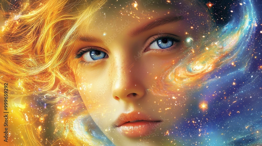 A cosmic dreamscape embrace of celestial beauty and imagination at dawn A cosmic dreamscape embrace of celestial beauty and imagination at dawn