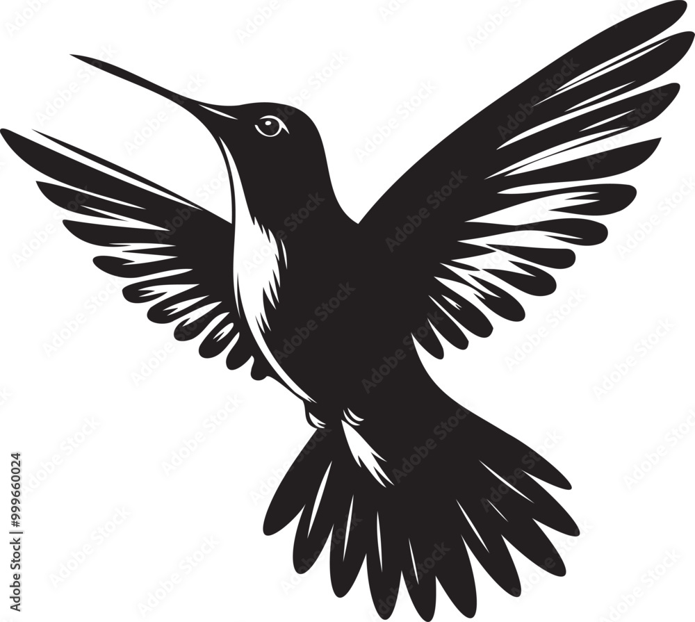 Obraz premium Humming bird silhouette vector artwork