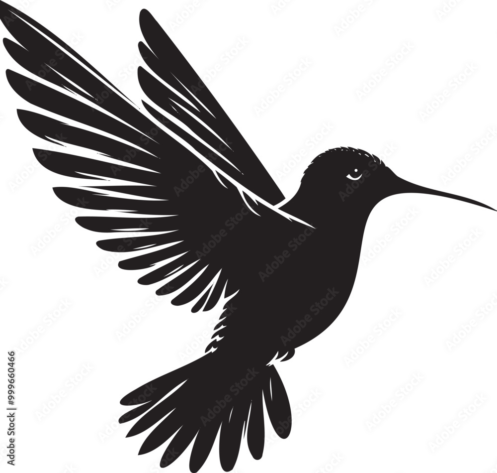 Obraz premium Humming bird silhouette vector artwork