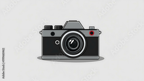 A simple illustration of a classic camera.