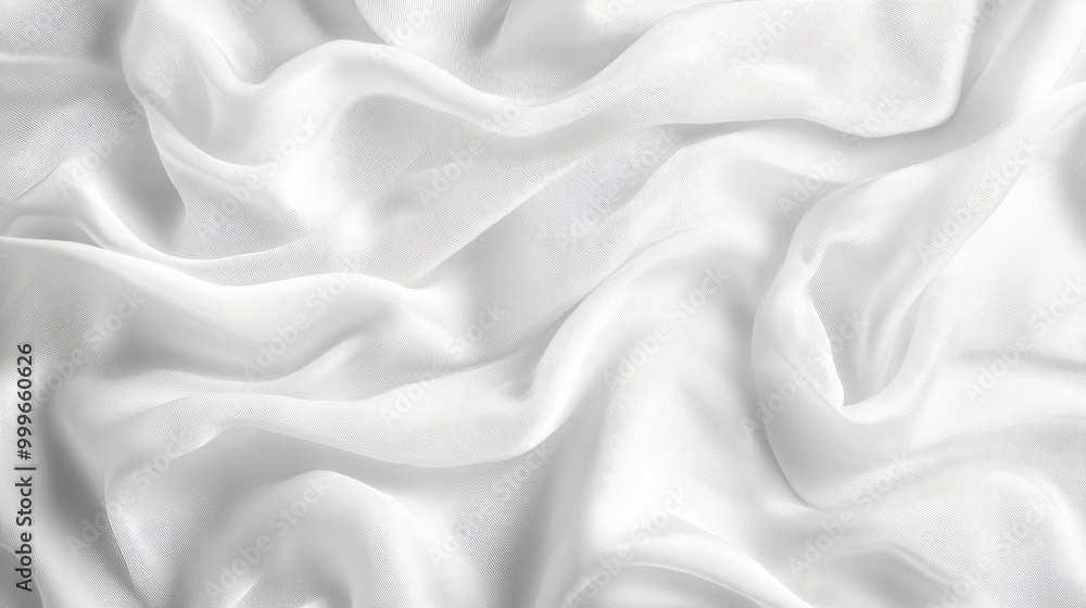 Elegant White Fabric. Delicate Ripples and Folds. Luxurious Drapery Background Elegant White Fabric. Delicate Ripples and Folds. Luxurious Drapery Background