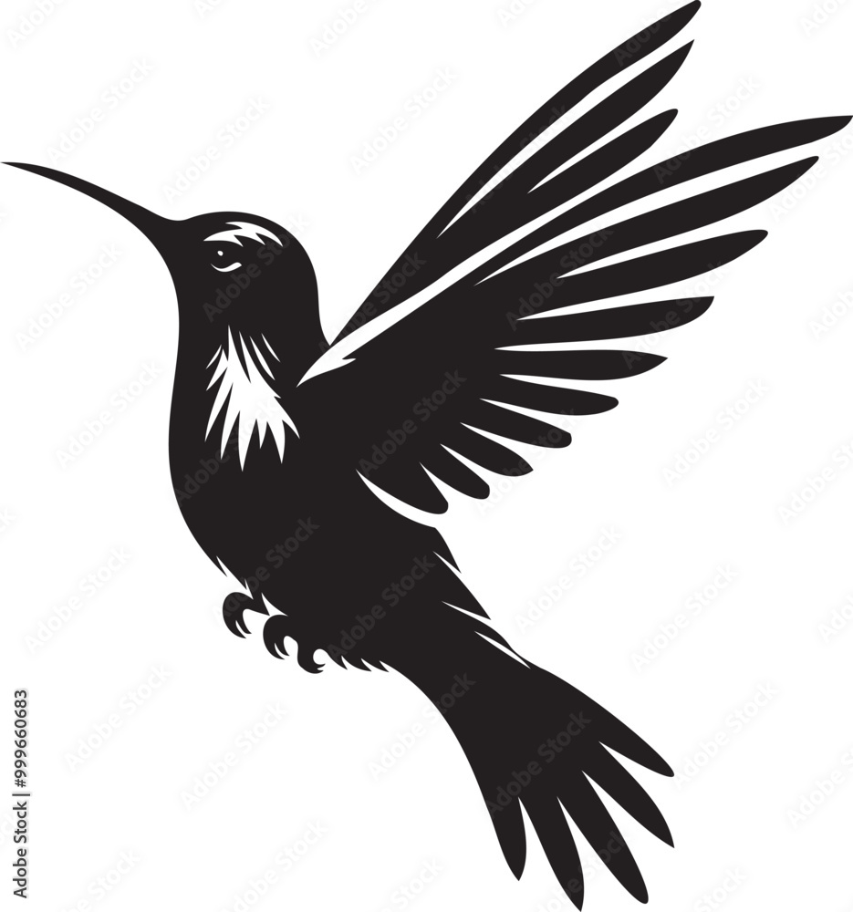 Humming bird silhouette vector artwork Humming bird silhouette vector artwork