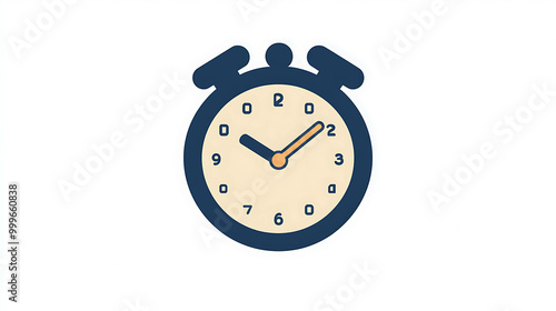 A simple cartoon illustration of an alarm clock.