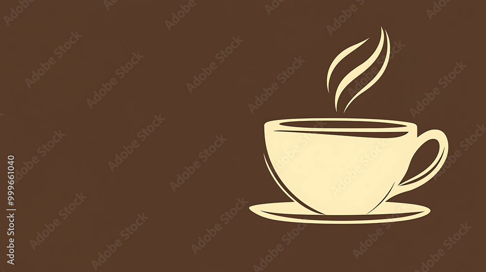 Obraz premium Simple illustration of a steaming cup of coffee.