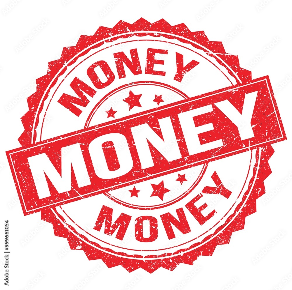 MONEY text on red round stamp sign MONEY text on red round stamp sign