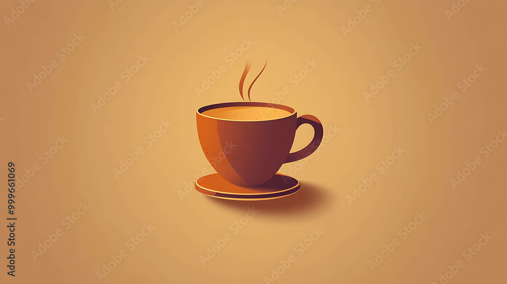 A simple illustration of a cup of coffee on a saucer. A simple illustration of a cup of coffee on a saucer.