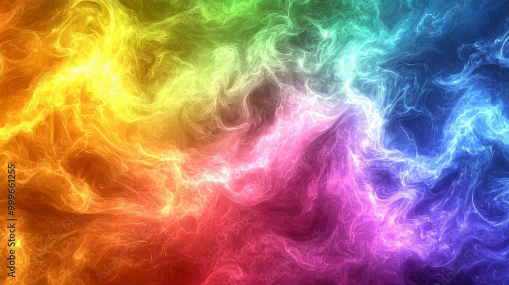 Fototapeta premium Vibrant Abstract Colorful Smoke Swirls. Artistic Rainbow Fluid Motion Backgrounds