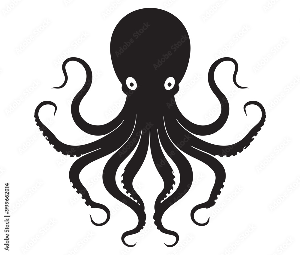 Illustration of octopus, Octopus vector, Silhouette of octopus Illustration of octopus, Octopus vector, Silhouette of octopus