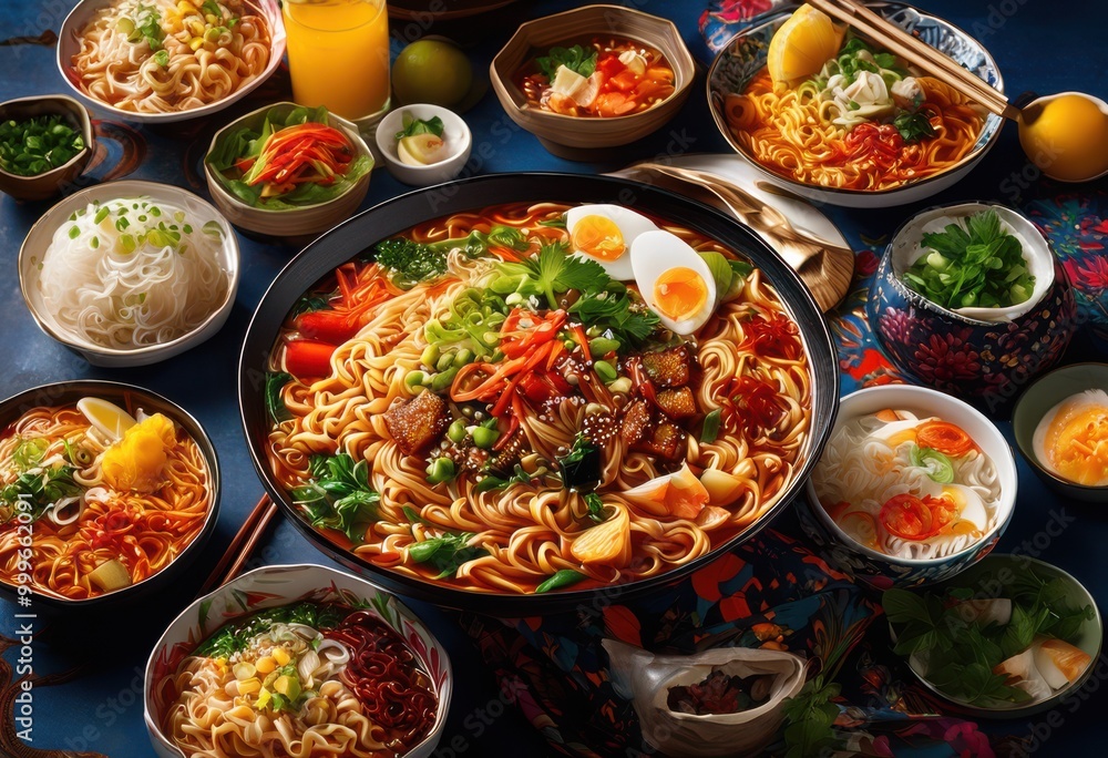 vibrant noodle dishes presenting spectrum colors textures bright colorful backgrounds, food, vegetable, plate, chopsticks, bowl, presentation, aesthetic vibrant noodle dishes presenting spectrum colors textures bright colorful backgrounds, food, vegetable, plate, chopsticks, bowl, presentation, aesthetic