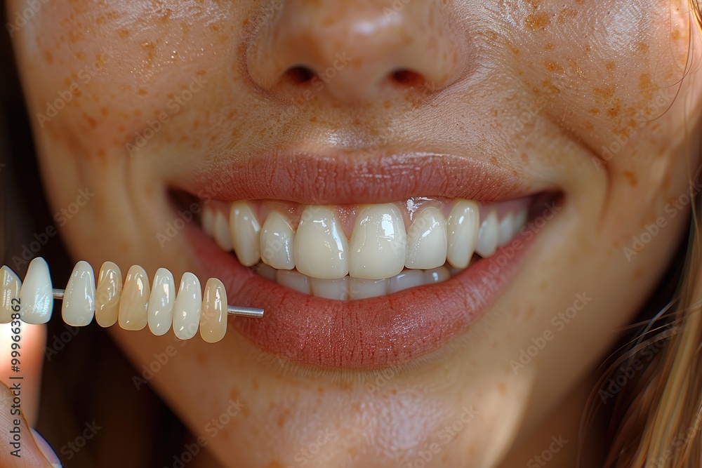 Fototapeta premium 3D render of a dental implant being installed into a model of the gum