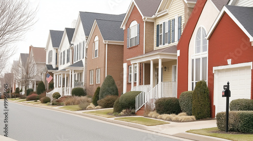 A family houses in a row.