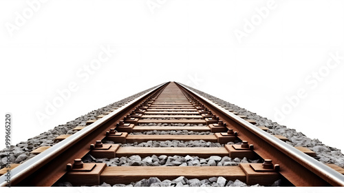 Railroad track isolated on white background