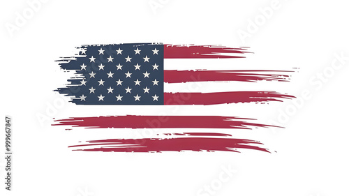 Distressed grunge-style American flag vector illustration - grunge American flag, generative AI