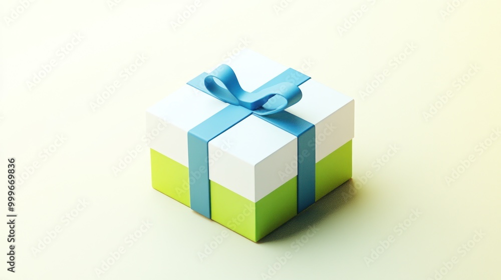 A colorful gift box with a blue ribbon, symbolizing celebration and giving. A colorful gift box with a blue ribbon, symbolizing celebration and giving.
