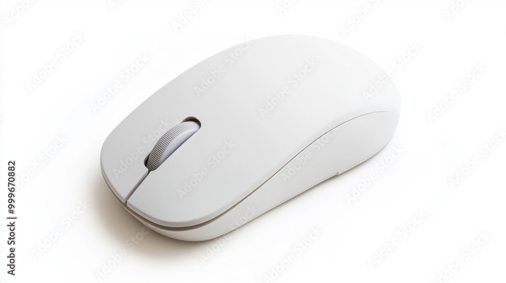 A wireless computer mouse, sleek and modern, isolated on a white background. A wireless computer mouse, sleek and modern, isolated on a white background.
