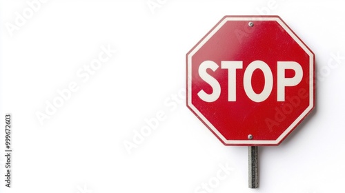 a detailed image of a stop sign, isolated on a white background.