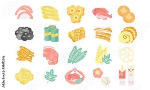 おせち料理　イラストセット
