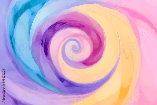 Background illustration of a spiral in which colorful inks intermingle