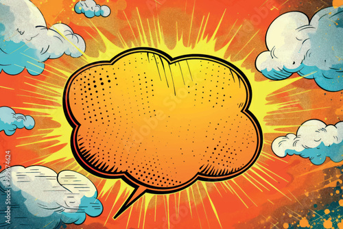 Vibrant comic speech bubble