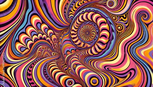 Psychedelic Groove: Retro Optical Illusion Art