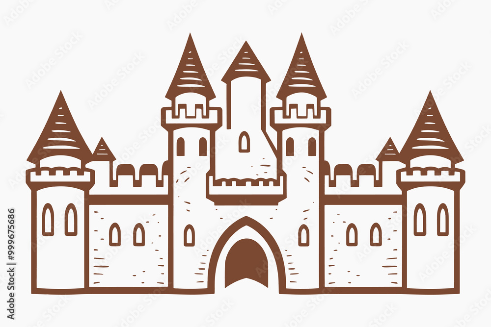 Fototapeta premium Medieval castle vector illustration