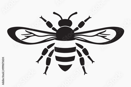 Stylized black bee silhouette