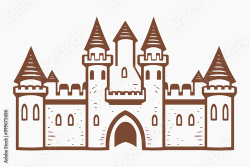 Medieval castle vector illustration