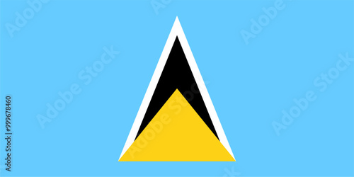 Flag of Saint Lucia. Accurate proportion and official colors.