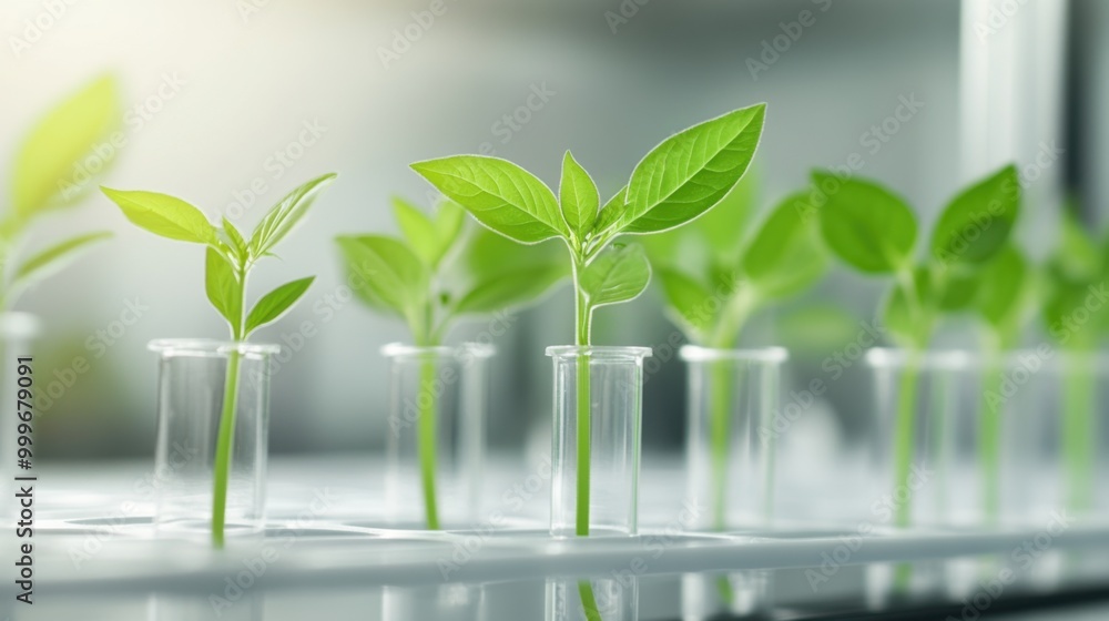 Plants in lab tube. Science laboratory experiments analysis and genetic engineering study. Plants in lab tube. Science laboratory experiments analysis and genetic engineering study.