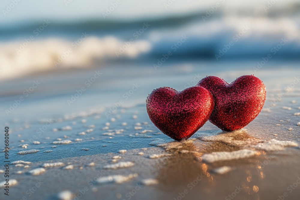 Fototapeta premium valentines day on the beach