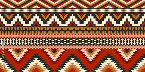 Ethnic geometric pattern, seamless pattern of the Navajo tribe. Native American ethnic. Seamless vector pattern ethnic, seamless Mexican rug, woven carpet. Folk embroidery, Bohemian, Aztec style.