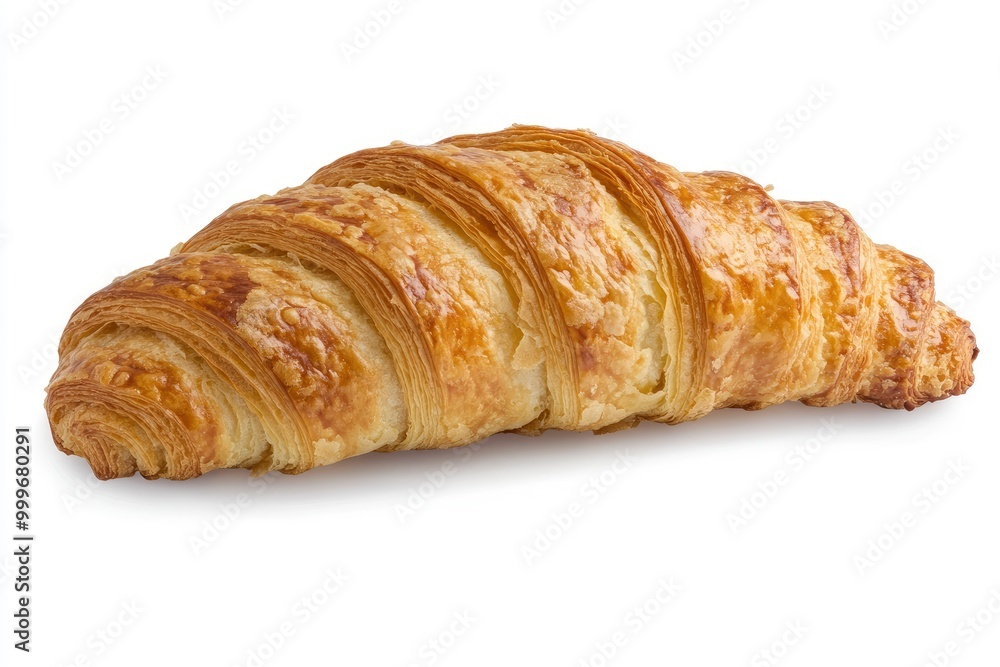 Cheese croissant isolated in white background with clipping path, no shadow, homemade dessert - generative ai Cheese croissant isolated in white background with clipping path, no shadow, homemade dessert - generative ai