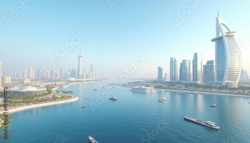  Vibrant cityscape with stunning waterfront views