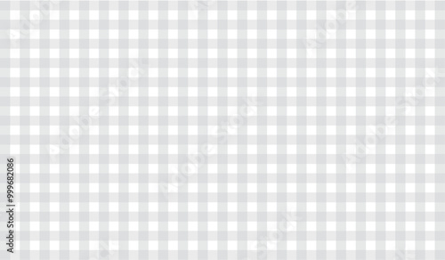 Gray gingham fabric square checkered seamless pattern texture background vector illustration.