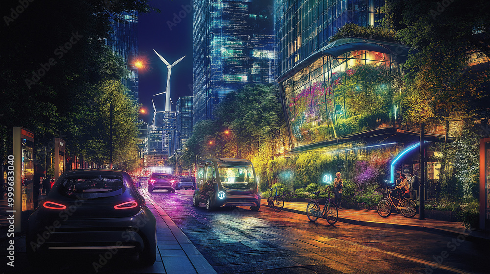 Obraz premium A tech city that adapts to the environment
