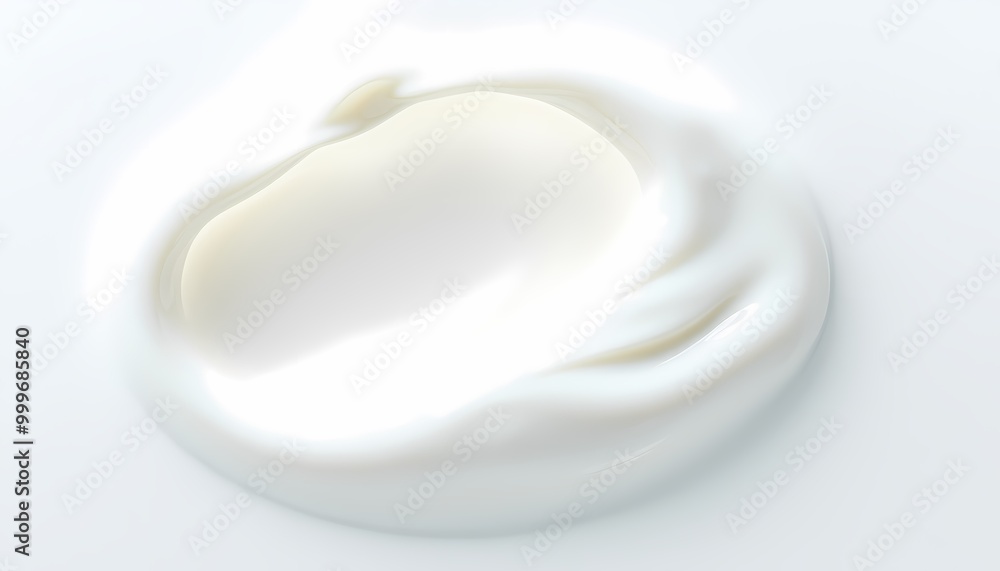 Fototapeta premium Wave of Milk Curling into a Crescent Shape with Glossy Surface Reflections