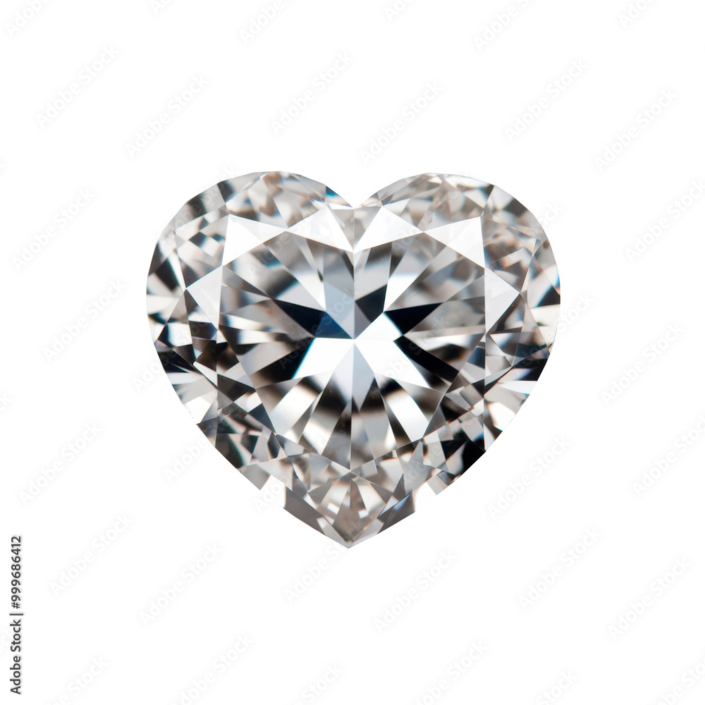 Large heart shaped diamond on white background isolate. Large heart shaped diamond on white background isolate.
