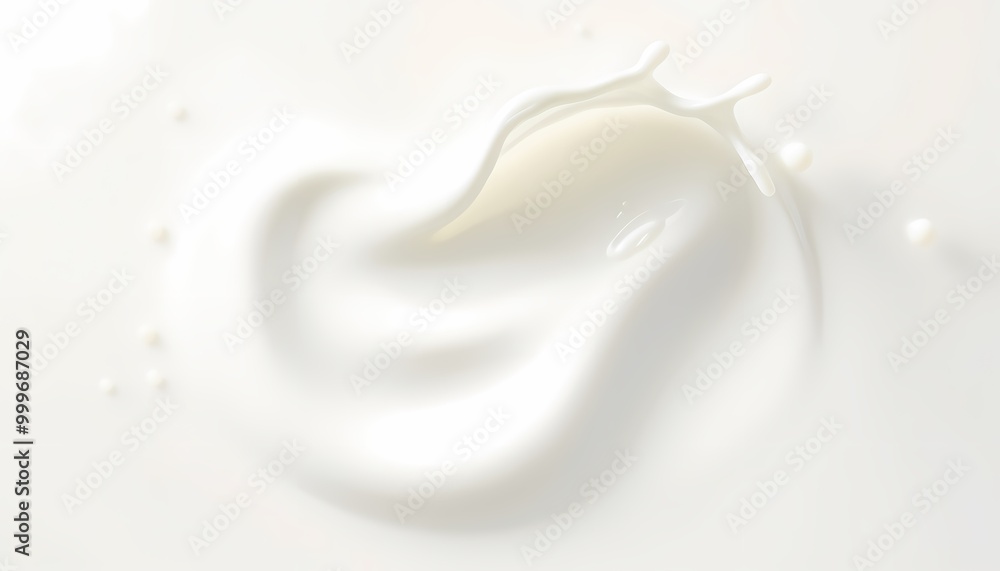 Upward Curving Milk Splash in Wave Shape with Glossy Surface Details Upward Curving Milk Splash in Wave Shape with Glossy Surface Details